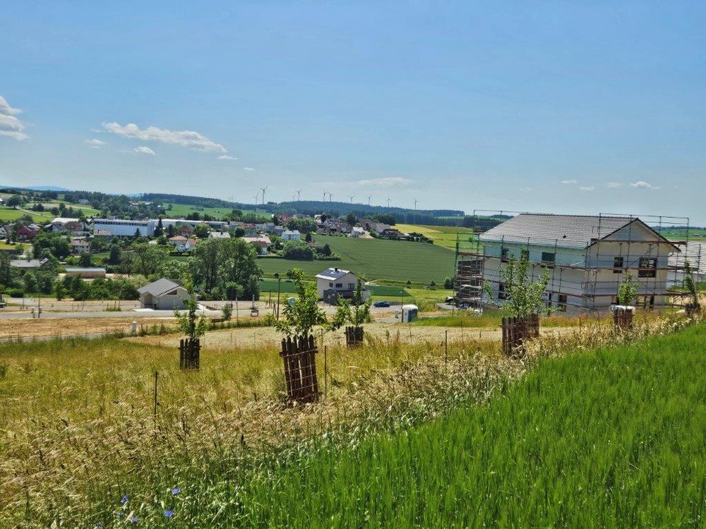 Der Ausblick vom Neubaugebiet "Am Schwagerholz" in Leupoldsgrün
